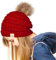 C.C KIDS-43 Kindermütze mit Kunstfellbommel - Rot -
