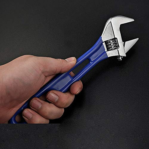 Vogueing Tool Adjustable Spanner 12 300MM Lightweight Wrench Compact Soft Grip Wide Jaw Hand Tool Blue Long (Jaw Width Capacity:44MM)
