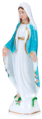 Abaodam 1stk Unsere Liebe Frau Von Gott Ornament Dame Der Jungfräulichen Statue Im Dunkeln Leuchten Jungfrau Maria Porzellan Engel Mutter Erde Fräulein Plastik Draussen Dekorativer Tisch