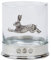 Verre à whisky en étain sans plomb avec emblème lièvre qui coule dans une boîte de présentation de 1, 2 ou 4 verres (1)