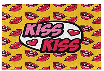 Pop Art Kiss Lips Jigsaw Puzzle 1000 Piece for Adults Large Puzzle for Teenager Gift Artwork Home Decor