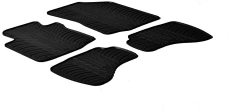 AROBA GL0110 Design Gummi Fußmatten kompatibel mit Citroen C1 BJ. 06.2005-12.2008 erhöhter Rand 4 TLG Farbe Schwarz Gummimatten Automatten passgenau
