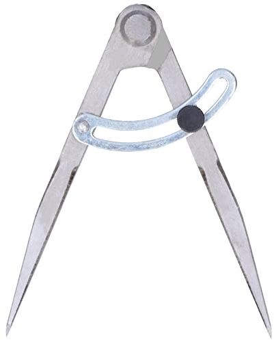 Ausla Bleistift Markierung Zirkel, Kompass aus Kohlenstoffstahl, Leder-Kompass mit Bleistifthalter für Zeichenkreise, Zimmerei, Metallbearbeitung und Lederverarbeitung(153 MM)