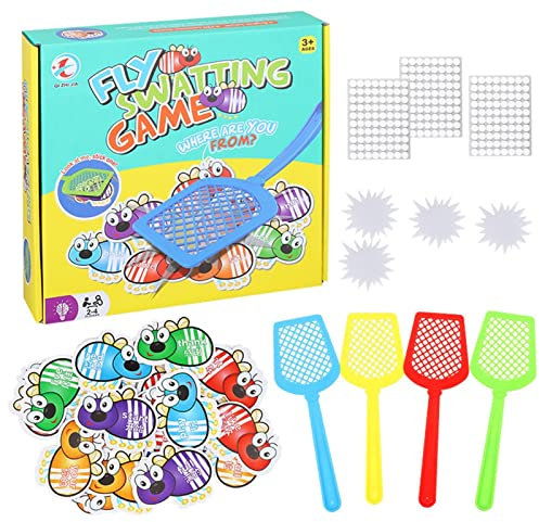 dobooo 2 Pcs Juego de Palabras Fly Swat Sight, Palabras de Vista con 4 matamoscas, Fine Motor Game & Sight Word Swat A Sight Word Game, Aprendizaje Visual, táctil y auditivo, 120 Piezas de Tarjetas