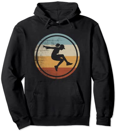 Retro Vintage Design Leichtathletik Weitspringerin Pullover Hoodie