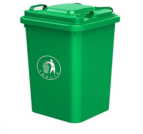 Poubelles d'extérieur Canettes Conteneur à déchets avec couvercle, poubelle d'extérieur robuste avec poignées, vert, construction robuste, parfait for le jardin, la terrasse ou le garage. Pour la Cour