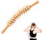 Faszienstab Holz, 41cm Massageroller Holz, 1 Stück 12-Rädriger Massage Roller mit Griff, Faszienrolle Holz für Nacken, Beine, Rücken, Körper