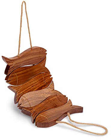 NKlaus Maritim Untersetzer Fischemotiv aus Holz 31x16cm Tischuntersetzer Hitzeschutz 11779