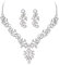 Cangall Jewellery Sets for Women, Necklace and Drop Earring Set with Clear Crystal & Pearl, Wedding Jewellery Set for Ladies Bride Bridesmaid, Pearl Crystal Women's Jewellery Set for Prom Engagements