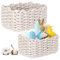 2 cestas de almacenamiento de algodón, cuerda de algodón trenzada, cestas de almacenamiento, organizador, cesta de almacenamiento para habitación infantil, salón, baño, diámetro 27 x alto 17 cm +