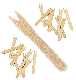 ONISM Pommesgabel Pommespieker aus Holz | Birkenholz | Einwegbesteck | Natürlich | Kompostierbar | Bratwurst | Currywurst | 8,5 cm | 1000 Stück