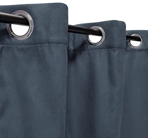 Atout Ciel Thermovorhang aus Veloursleder, gefüttert, Fleece, 140 x 180 cm, fertig zum Aufhängen, Petrol