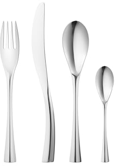 Georg Jensen Cobra Besteck-Geschenkbox – spülmaschinenfester Esslöffel, Messer, Gabel und Teelöffel – entworfen von Constantin Wortmann – 16er-Pack