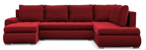 Mebligo - Ecksofa mit Schlaffunktion und Bettkasten Tokio II PRO, 300 cm Breit, Wohnzimmer Eckcouch Ottomane Rechts, Sofa Velour mit Bettfunktion - Sofa Rod (Kronos 02)