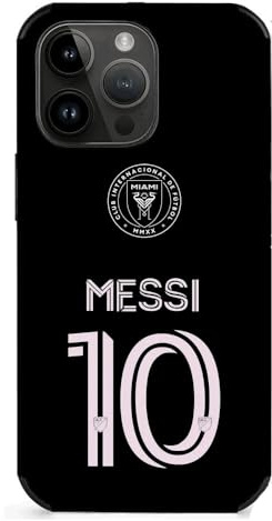 EZB iPhone-Schutzhülle mit Lionel Messi Thema, Schwarz und Weiß, flexibel, stoßdämpfend, coole Handyhülle, Messi Inter Miami 10 Hülle (iPhone 14)