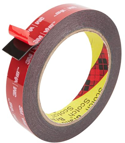FIXCHORD 3M VHB Double Sided Tape Heavy Duty, Double Sided Mounting Tape, Waterproof Strong Mounting Adhesive Tape for LED Strip Light, Car, Home&Office Decor, Black (15.4FT×0.59IN)