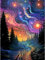 Yiminu.DS Diamond Painting Erwachsene Kinder, 5D Landschaft Natur Strand Meer Mond Diamont Painting Bilder Diamant Painting Bastelset Basteln Mädchen, 30CM X 40CM, Sternenklarer Himmel