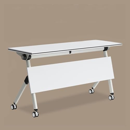 Snaweo 1/6 Stück Faltbare Konferenztische, Mobiler Trainingstisch mit Klappdeckel, mit Geräuschlosen 360°-Rädern, Ablageflächen und Leitblechen, for Büro, Besprechungsraum, Klassenzimmer (Color : 1pc