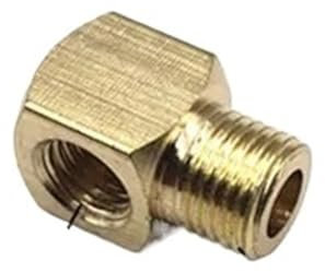 HMHOOXU Winkel Rohrverschraubung 2 stücke M10x1 Weiblichen Zu Männlichen Metrisches Gewinde Messing Ellenbogen Rohr Fitting Öl Schmierung System Stecker Joint