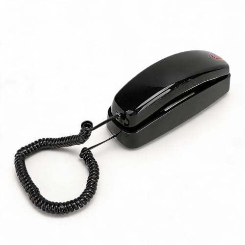 Téléphone Filaire pour Téléphone Fixe pour la Maison, Téléphone Mural avec Contrôle du Volume à Gros Boutons, Téléphone Senior pour la Décoration de la Maison (Black)
