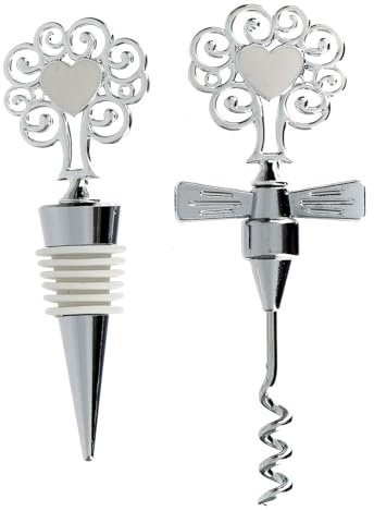 Holyart Set Vino Tappo e cavatappi 12 cm Metallo Argentato
