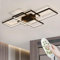 Deckenlampe Wohnzimmer Modern LED Deckenleuchte Eckig, 3000k-6000k Lampen Wohnzimmer Deckenbeleuchtung mit Fernbedienung （80cm，Schwarz）