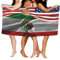 Strandtuch Amerika-Flagge Und Mexiko-Flagge Schwimmhandtücher Mikrofaser Saunatuch Tragbar Handtuch 80X130Cm Für Picknick, Outdoor, Sport