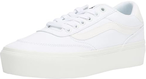 Vans Brooklyn LS - Tenis de Plataforma para Mujer, Lona Blanca y Blanca, 40.5 EU