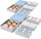 Homsorout Drawer Organisers Foldable Storage Boxes - 12 Pack Fabric Clothes Wardrobe Drawer Dividers Cubes for Baby Clothing, Socks, Underwear, Ties, Bedroom (Foggy Grey)