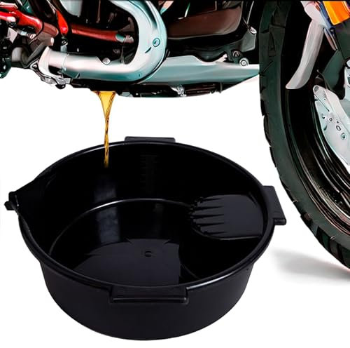 TMRBBesty ölauffangbehälter 6L ölauffangwanne Auto ölablasswanne Runder 398x380x120mm PE 3 ‌Griff Design mit öl Tropfen Plattform Und Ölentleerungsöffnung‌