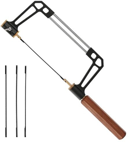 Saw Set,Coping Saw, Scroll Saw Frame, Wire Saw with 3 Saw Blade, Manual Fret Saw, Coping Saw for Woodworking, Scroll Saw for Wood Stone Jade Metal Cutting Multifunction Hand Tool
