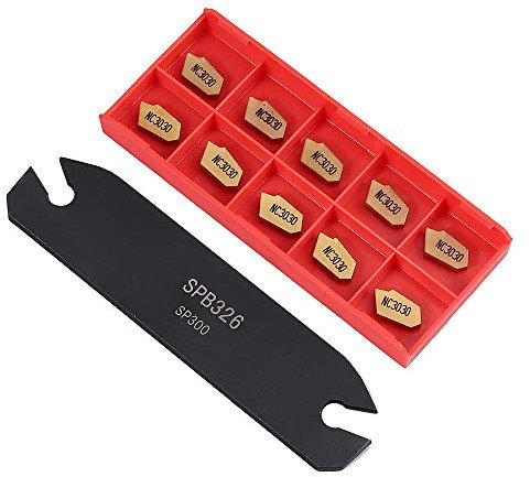 Ensemble D'Outils de Tournage de Tour, Porte-outil de Tour, Outils de Coupe de Tour en Métal, Revêtement en Carbure SPB326 pour les Tâches de Rainurage et de Coupure