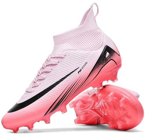 WOWEI Fußballschuhe Herren High Top Spike Cleats Outdoor Athletics Professionelle Fussballschuhe Kinder Trainingsschuhe Fußballschuhe Sportschuhe Wettkampf (QMC-A1, 37EU)