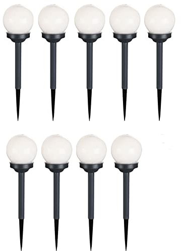 9er Set LED Solar Kugel Lampen Garten Weg Beleuchtung Außen Erdspieß Terrassen Hof Steck Leuchten