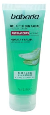 Babaria After Sun Facial Aloe Vera y Ácido Hialurónico 75 ml – Crema Aloe Vera After Sun Antimanchas | Aftersun Facial