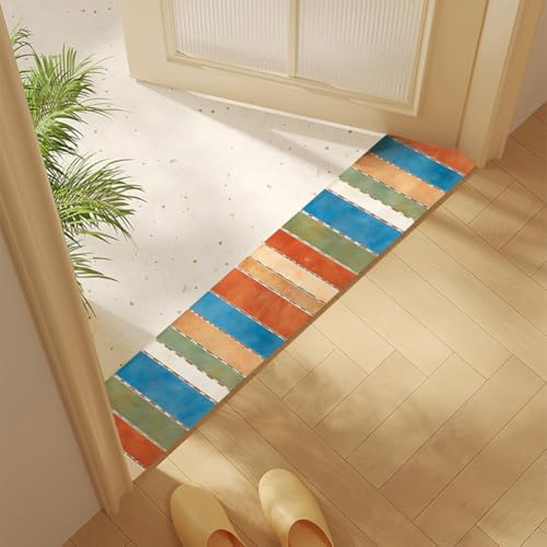 QHanky Tappeto Bagno Antiscivolo 30x80cm,Tappeto Doccia Super Assorbente Diatomite,Tappetino Lavabile,per Bagno,Cucina,Camera da Letto,Soggiorno (Multicolore A)