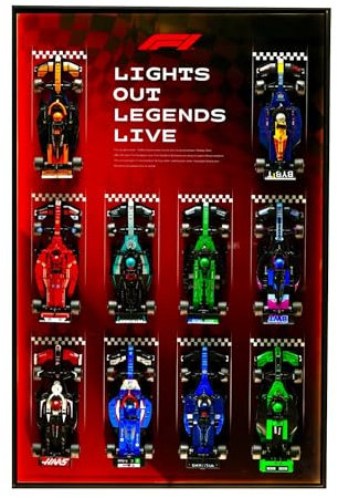 Tableau mural pour Lego 77242-77251 Voiture de course - Support mural pour kit de construction de voiture de course - 80 x 50 cm (77242-77251)