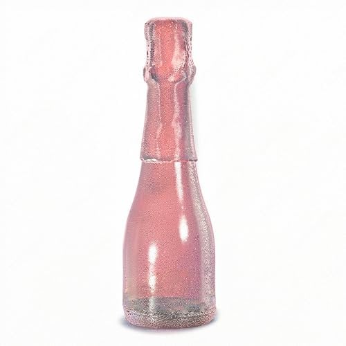 Plain Edible Half-Height Champagne Bottle Cake Topper (Rose)