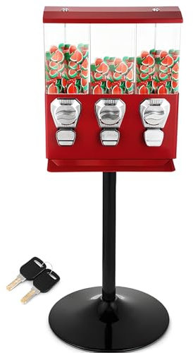 Máquina expendedora de Dulces Comercial, dispensador de chicles a Monedas con Soporte y Llaves para Tiendas minoristas, Tiendas de Juegos y Uso doméstico.
