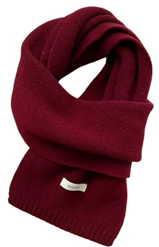 Generisch Winterschal Wollschal Weiche Warm Strickschal - 100% Wolle - Herbst Winter Einfarbig Gestrickter Schal Vielseitiger Kaschmir-Halsschal für Damen Herren, 160 x 20 cm