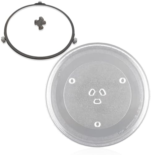 WIYETY Plato giratorio universal de 31,5 cm para microondas, plato giratorio de cristal con soporte para platos, microondas, placa de cristal, plato giratorio para microondas