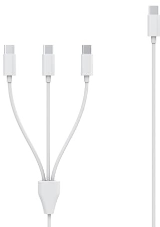 USB C Multi Ladekabel, 3 in 1 Splitter Kabel USB C zu USB C Kabel Schnellladekabel Kompatibel mit iPhone 17/16/15, Samsung Galaxy S24/23, Switch, Tablets, Xbox, PS5, Kindle Fire und mehr (Weiß)