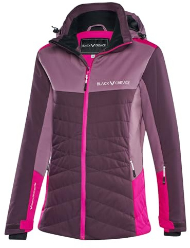 Black Crevice Damen Wintersportjacke I 10.000 mm Wassersäule I Wasserdicht & Atmungsaktiv I Ski- & Outdoorjacke mit Schneefang & abnehmbarer Kapuze I Warm & funktional