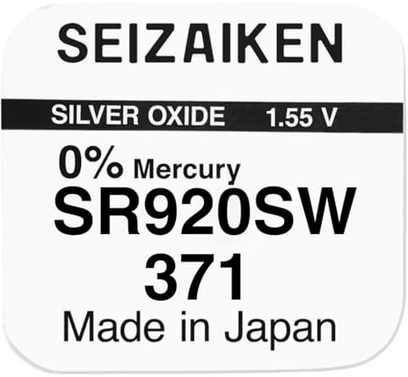 Seizaiken 371 SR920SW Uhrenbatterie - 5 Stück – Silberoxid 1,55V Knopfzelle – Seiko Original – kompatibel mit SR920 371 SR920SW- für Armbanduhren & kleine Elektronik