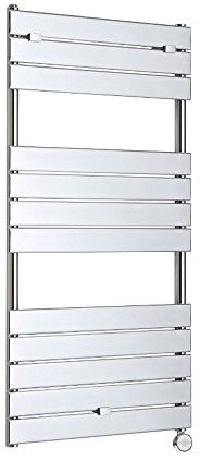 Milano Lustro 600W Chrome Flat Panel Electric Heated Towel Rail - 1213mm x 600mm