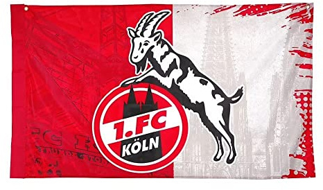 1. FC Köln Zimmerfahne - Graffiti Dom - 90 x 140 cm Fahne Flagge - Plus Lesezeichen I Love Köln