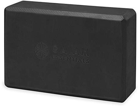 Gaiam Essentials - Ladrillo de yoga | Se vende como un solo bloque | Accesorios de bloque de espuma EVA para yoga, meditación, pilates, estiramiento (negro)