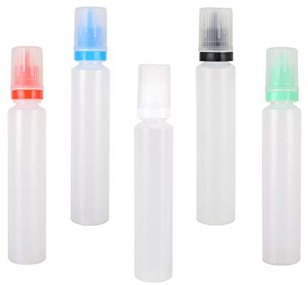 WOLFTEETH 5 X 30ML Child Safety Lock Pen Style Refillable Unicorn Dropper Bottle, PE E-Liquid Bottle with Nozzle Applicator, Mixed Color/Nicotine Free 125301