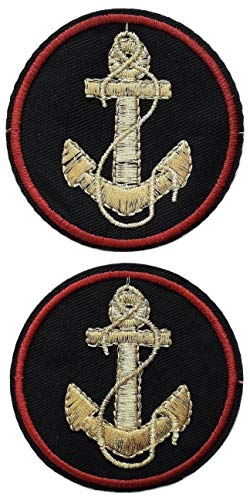 B2SEE Aufnäher Patch Applikation Symbol Anker schwarz Gold Set