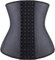 YIANNA Gaine Ventre Plat Femme Long Torse 4 Crochets Waist Trainer Corset Amincissante Minceur Bustier Amincissant Invisible Noir Latex,11211 Size M